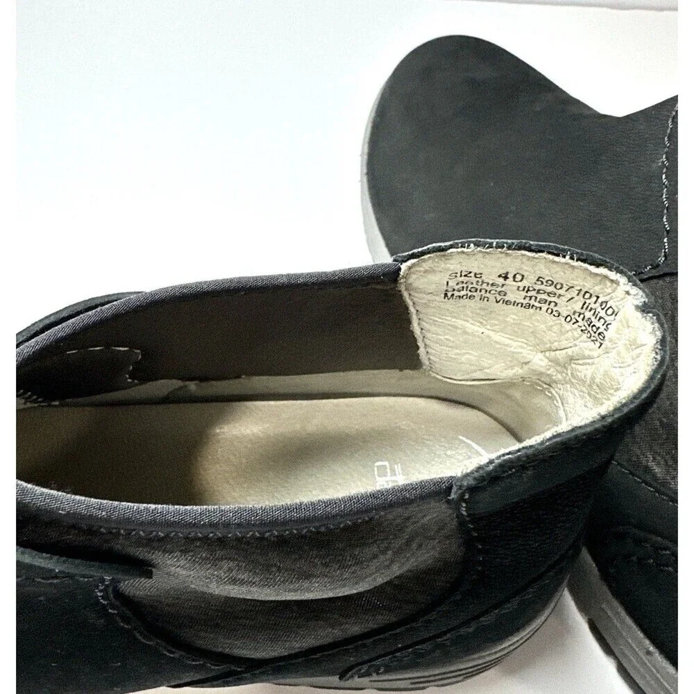 Dansko Lizette Black Waterproof Nubuck Leather Ankle Booties Womens EU Size 40